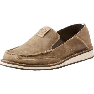 imageARIAT Mens Cruiser Slip On Casual Shoes  BrownBrown BomberRelaxed Bark