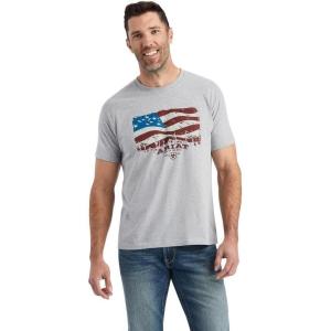 imageAriat Mens Graphic TShirtAthletic HeatherFlagscape