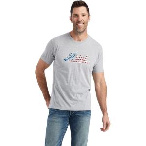 imageAriat Mens Graphic TShirtAthletic HeatherScript Flag