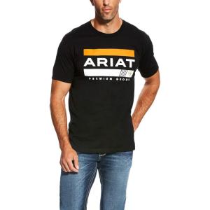 imageAriat Mens Graphic TShirtBlackBar Stripe
