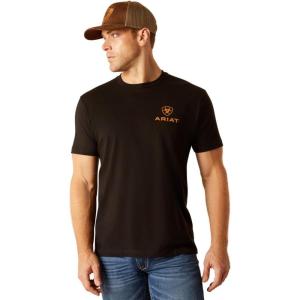 imageAriat Mens Graphic TShirtBlackFarm Fields