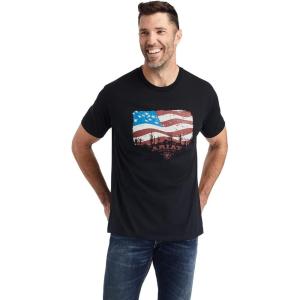 imageAriat Mens Graphic TShirtBlackFlagscape