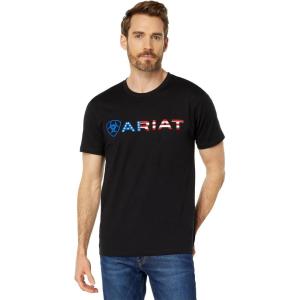imageAriat Mens Graphic TShirtBlackUsa Wordmark