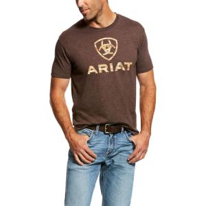 imageAriat Mens Graphic TShirtBrown HeatherLiberty Usa