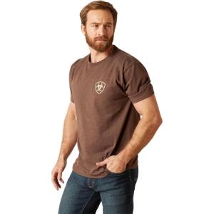 imageAriat Mens Graphic TShirtBrown HeatherWestern Wheat