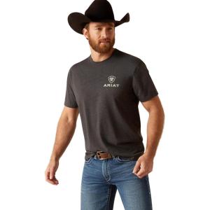 imageAriat Mens Graphic TShirtCharcoal HeatherEagle Round