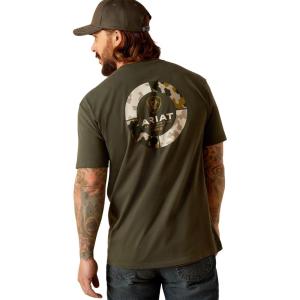 imageAriat Mens Graphic TShirtDark OliveCamo Ring