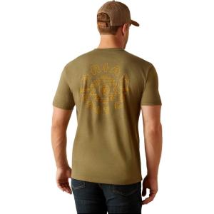 imageAriat Mens Graphic TShirtMilitary HeatherBisbee Circle