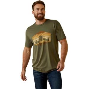 imageAriat Mens Graphic TShirtMilitary HeatherCombine