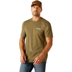 imageAriat Mens Graphic TShirtMilitary HeatherOutline Wing