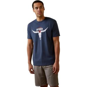 imageAriat Mens Graphic TShirtNavy HeatherRodeo Skull