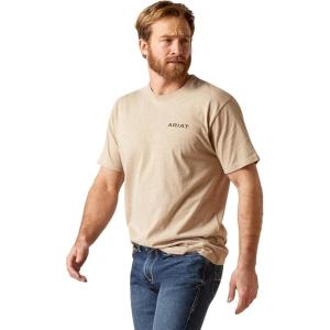 imageAriat Mens Graphic TShirtOatmeal HeatherUsa Bronco