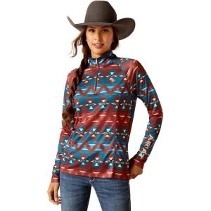 imageARIAT Womens Sunstopper 20 14 Zip BaselayerBaja Print