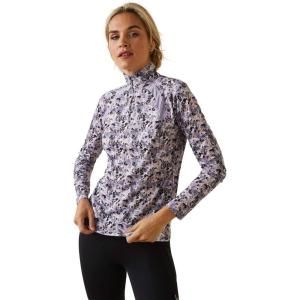 imageARIAT Womens Sunstopper 20 14 Zip BaselayerGrey Camo Floral