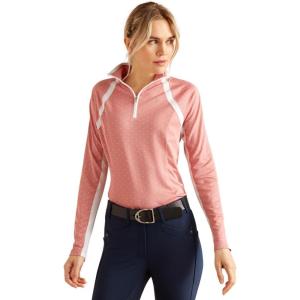 imageARIAT Womens Sunstopper 20 14 Zip BaselayerSlate Rose Dot
