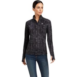 imageAriat Womens Lowell 20 14 Zip BaselayerBlack Bit Print