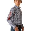 imageARIAT Boys Pro Series Kalvin Classic Fit ShirtNavyOrange