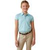 imageAriat Unisex Kids Laguna Button PoloHeather Maui Blue