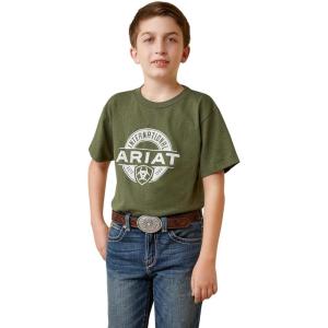imageARIAT Boys Center Fire TShirtForest Heather