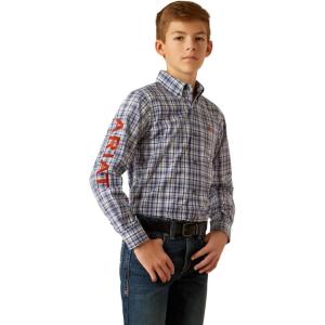 imageARIAT Boys Pro Series Kalvin Classic Fit ShirtNavyOrange