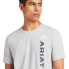 imageAriat Mens Vertical Logo TShirtHeather Grey