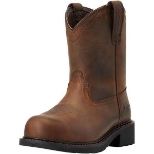 imageAriat Womens Fatbaby Work Pullon Steel Toe Work BootDistressed Brown