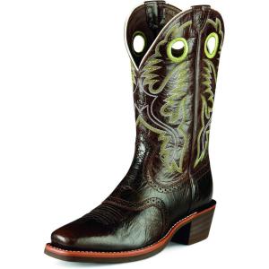 imageARIAT Mens Heritage Roughstock Western BootThunder Brown
