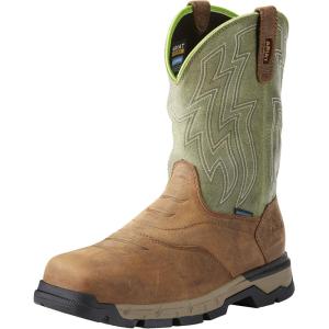 imageARIAT Rebar Flex Western Comp Toe H20 Rye Brown H2010quot Olive Green TopRye Brown