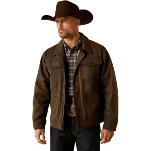 imageARIAT Mens Relentless Longview Waxed Cotton JacketWood Brown