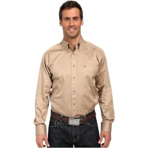 imageAriat Mens Solid Twill Classic Fit ShirtKhaki