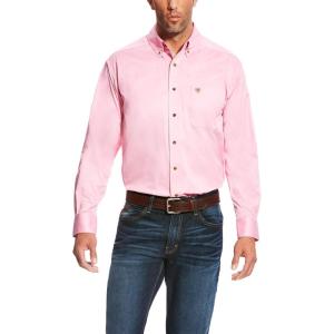 imageAriat Mens Solid Twill Classic Fit ShirtPrism Pink