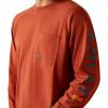 imageARIAT Mens Rebar Cotton Strong Graphic TShirtBurnt HennaBaritone Blue
