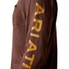 imageARIAT Mens Rebar Cotton Strong Graphic TShirtCoffee BeanGolden Brown