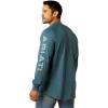 imageARIAT Mens Rebar Cotton Strong Graphic TShirtStargazerSmoke Blue