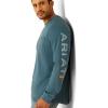 imageARIAT Mens Rebar Cotton Strong Graphic TShirtStargazerSmoke Blue