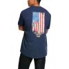 imageARIAT Mens Rebar Cotton Strong American Grit Graphic TShirtNavy Heather