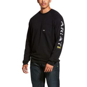 imageARIAT Mens Rebar Cotton Strong Graphic TShirtBlack