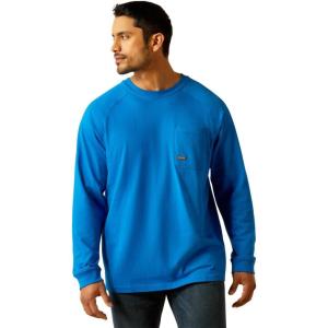 imageARIAT Mens Rebar Cotton Strong Graphic TShirtImperial BluePowder Blue