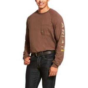 imageARIAT Mens Rebar Cotton Strong Graphic TShirtMoss
