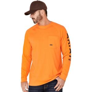 imageARIAT Mens Rebar Cotton Strong Graphic TShirtSafety OrangeBlack