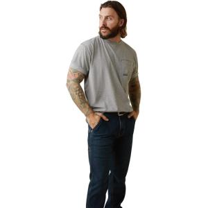 imageARIAT Mens Rebar Workman Reflective Flag TShirtHeather Grey