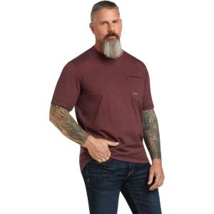 imageARIAT Mens Rebar Workman Reflective Flag TShirtMalbec Heather