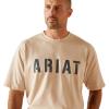 imageAriat Mens Rebar Cotton Strong Block TShirtOatmeal Heather