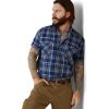imageARIAT Mens Rebar Made Tough Durastretch Work ShirtStonewash Plaid