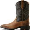imageAriat Mens Sport Wide Square Toe Cowboy BootMatte BlackBarley Brown
