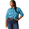 imageAriat Womens Rebar Made Tough Durastretch Work ShirtProminent Blue Plaid