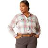 imageAriat Womens Rebar Made Tough Durastretch Work ShirtVanilla Ice Plaid