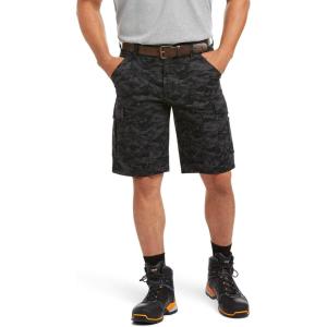 imageARIAT Mens Rebar Durastretch Made Tough Cargo ShortBlack Digi Camo