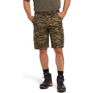 imageARIAT Mens Rebar Durastretch Made Tough Cargo ShortOlive Digi Camo