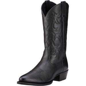 imageAriat Mens Heritage R Toe Western BootBlack Deertan